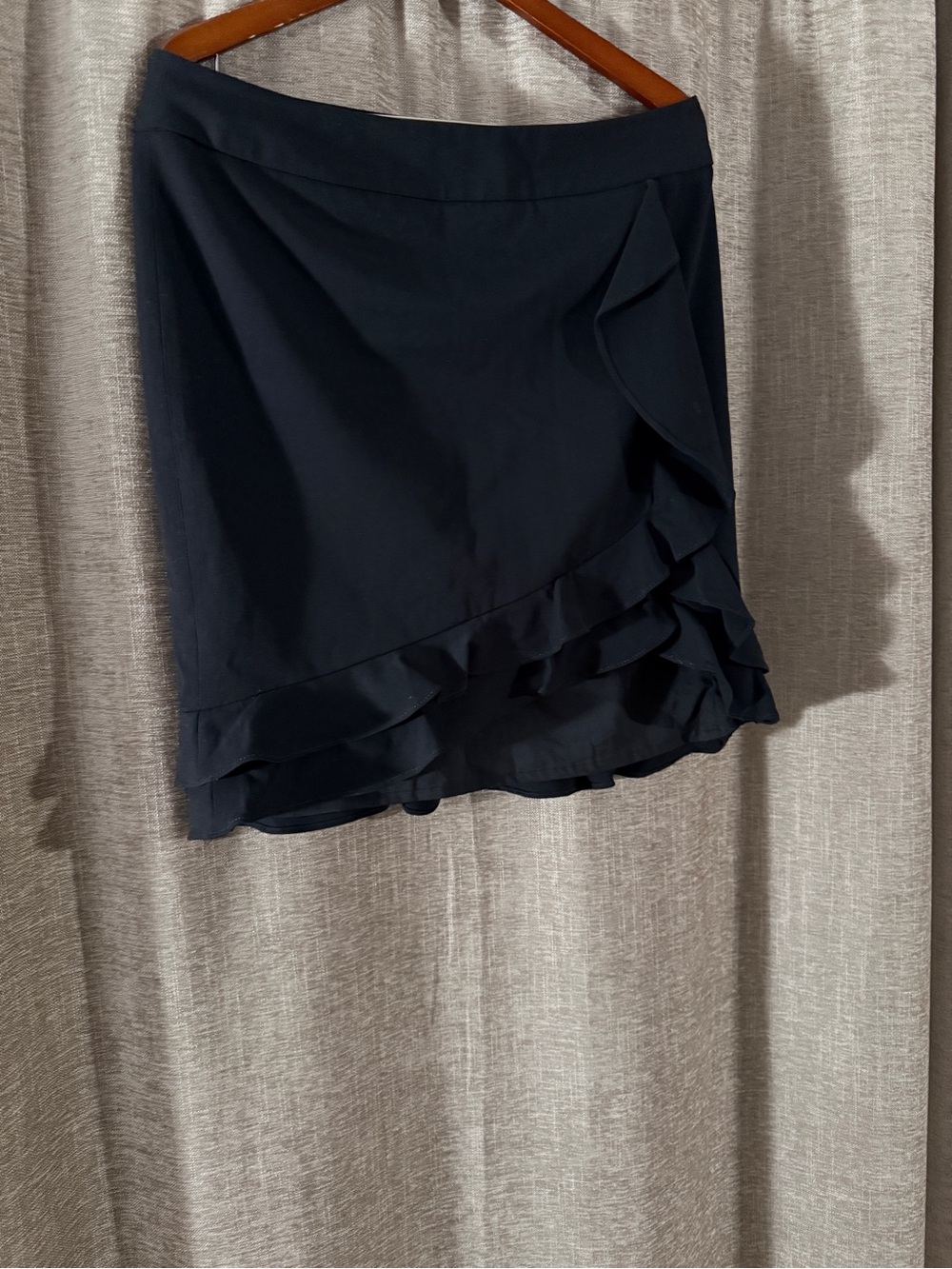 White House Black Market Navy Ruffle Mini Skirt